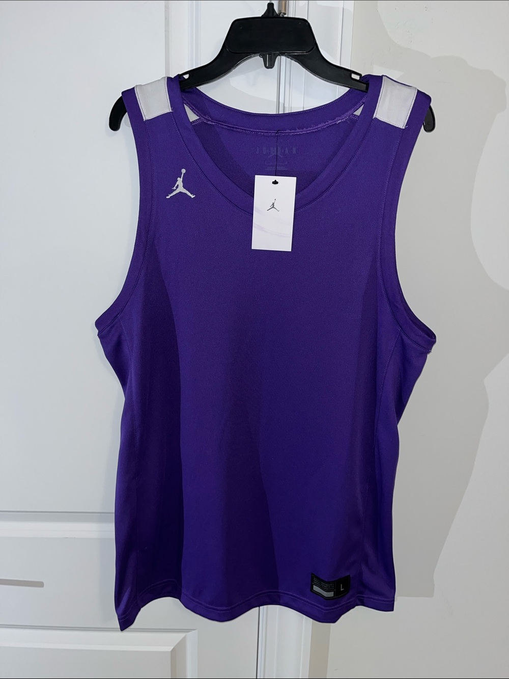New $47 Purple Nike Jordan Jumpman Basketball Jersey Tank T Shirt Jersey L slim